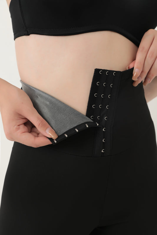 Termal Sauna Beli Agraflı Korse Tayt
